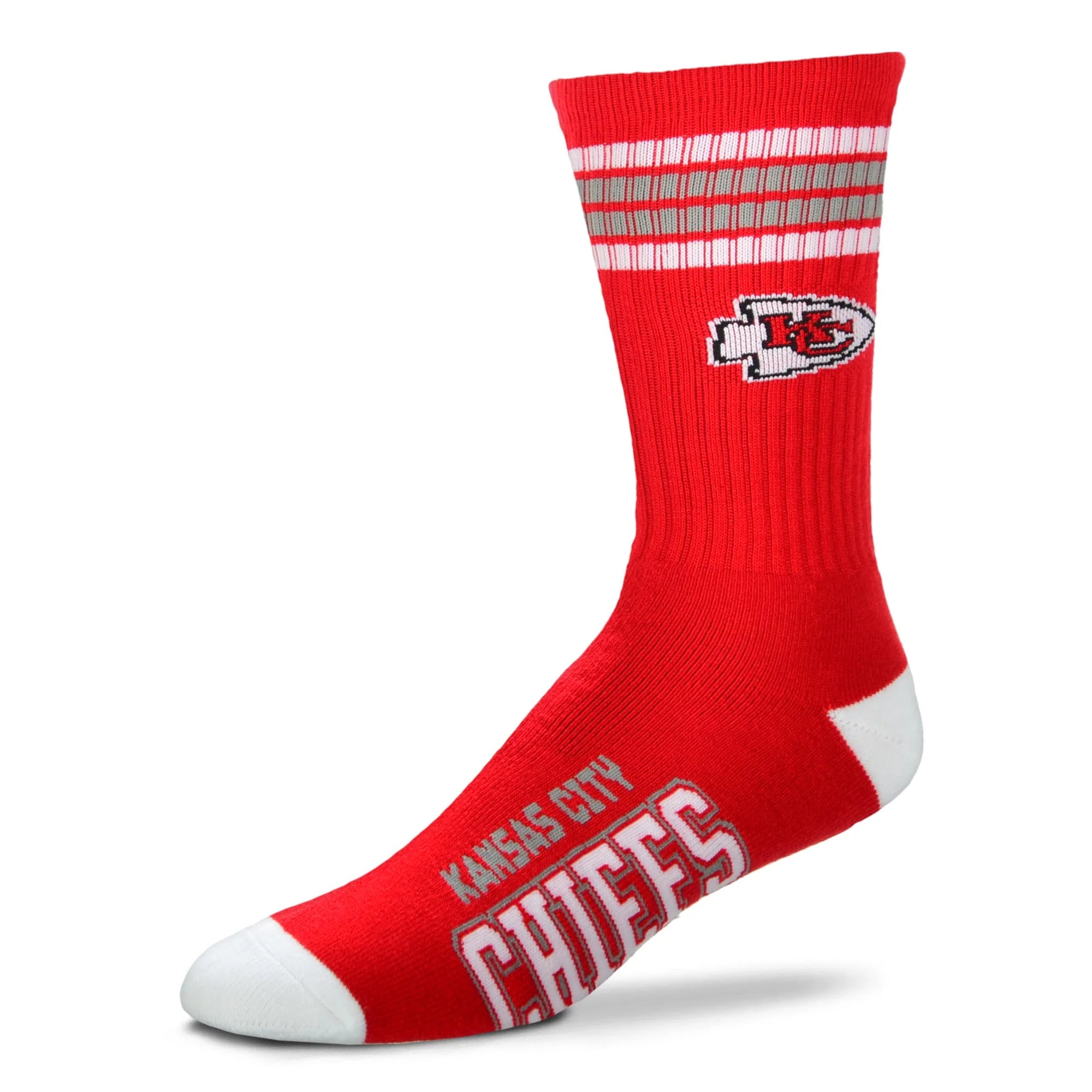 Kansas City Chiefs 4 Stripe Deuce Crew Socks Youth